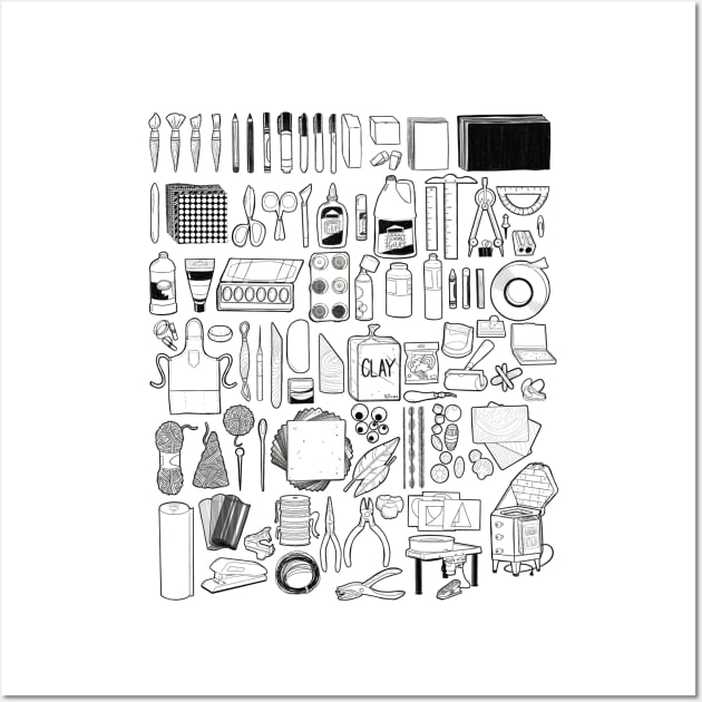 Art Supplies for Art Room Line Doodles Wall Art by The Craft ACE